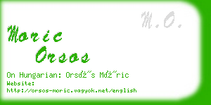moric orsos business card